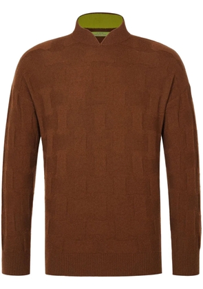 Shanghai Tang Silver Ingot jacquard jumper - Brown