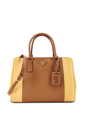 Prada Pre-Owned Bicolor Double Zip Lux Saffiano Leather Medium tote bag - Brown