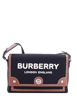 Burberry Pre-Owned Note Canvas with Leather Medium crossbody bag - Black