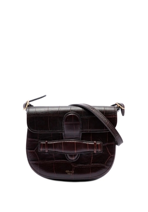Celine Pre-Owned 2018 Mini Embossed Calfskin Symmetrical crossbody bag - Brown