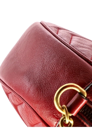 Gucci Pre-Owned GG Marmont Round Shoulder Bag Matelasse Leather Mini crossbody bag - Red