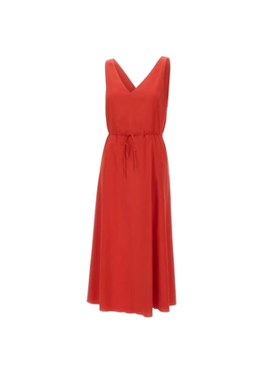 Vince drawstring V-neck midi dress - Red