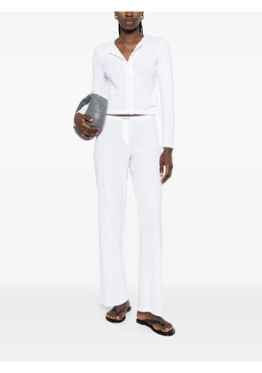 Sporty & Rich pointelle-knit trousers - White