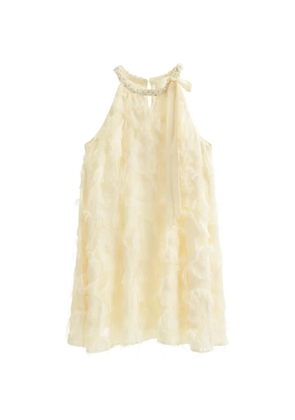 b+ab fringe-trimmed sequin-embellished mini dress - Neutrals