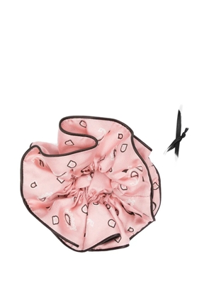 Ferragamo Gancini-print silk scrunchie - Pink