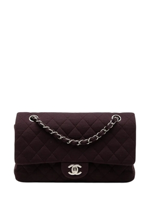 CHANEL Pre-Owned 2009-2010 Medium Classic Jersey Double Flap shoulder bag - Brown