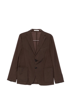 Tagliatore Dakar seersucker-textured single-breasted blazer - Brown