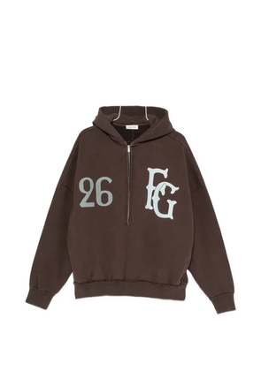 Fear Of God logo-print half-zip hoodie - Brown