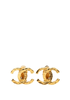 CHANEL Pre-Owned 1970-1980 CC Gold Plated Clip On Earrings costume earrings
