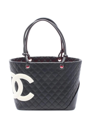 CHANEL Pre-Owned 2005-2006 Large Quilted Calfskin Cambon Ligne tote bag - Black
