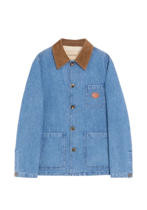 Valentino Garavani denim shirt jacket with VLogo patch - Blue