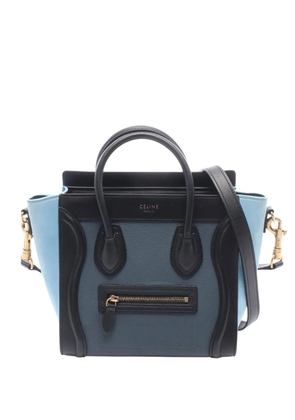 Celine Pre-Owned 2010-2026 Nano Tricolor Nubuck and Drummed Calfskin Luggage Tote satchel - Blue