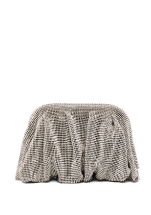 Benedetta Bruzziches crystal-embellished ruched clutch bag - Silver