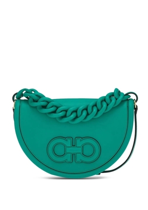 Ferragamo Aura logo patch shoulder bag - Green