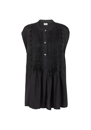 Parah bead-embellished sleeveless shirt - Black