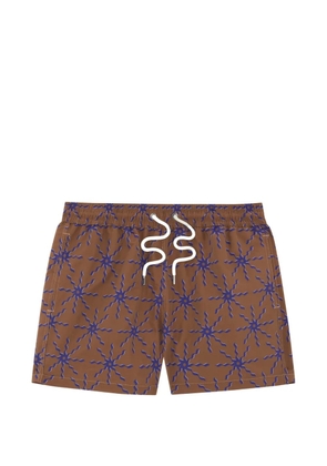 Frescobol Carioca Rio graphic-print swim shorts - Brown
