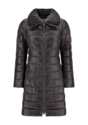 Herno fur-trimmed quilted coat - Black