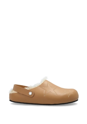 Stella McCartney star-embroidered faux-fur sandals - Neutrals