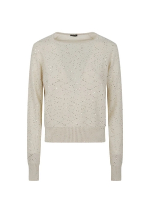 Kiton sequin-embellished cashmere sweater - Neutrals