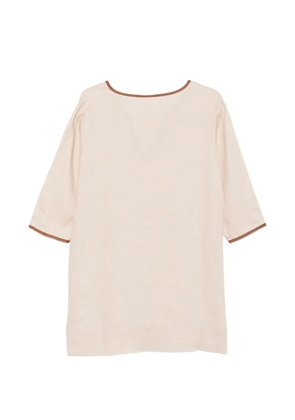MC2 Saint Barth Matcha String contrast-trim V-neck kaftan - Neutrals