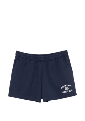 Sporty & Rich logo-print elasticated shorts - Blue