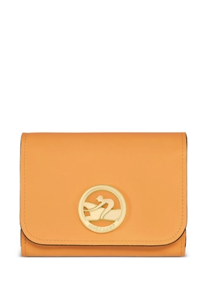 Longchamp logo-plaque tri-fold leather wallet - Orange