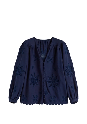 Chinti & Parker broderie V-neck shirt - Blue