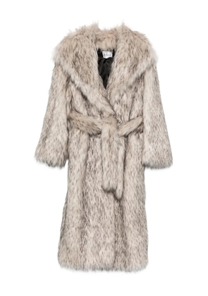 THE ANDAMANE belted faux-fur coat - Neutrals