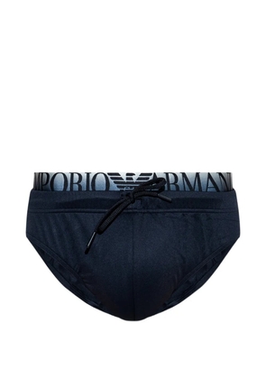 Emporio Armani logo-waistband drawstring-fastening swim briefs - Blue