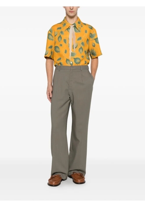 Séfr Dayot leaf-print shirt - Orange