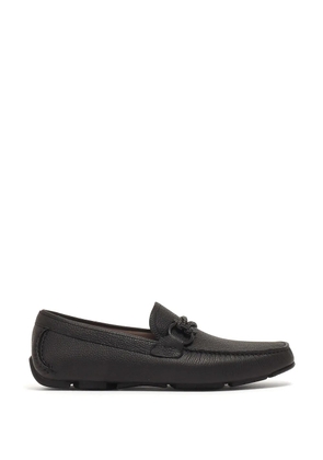 Ferragamo Gancini pebbled-leather loafers - Black