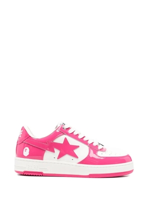 A BATHING APE® Bape Sta patent-leather sneakers - Pink
