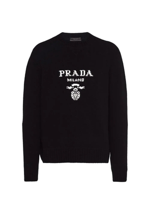 Prada logo intarsia wool-cashmere sweater - Black