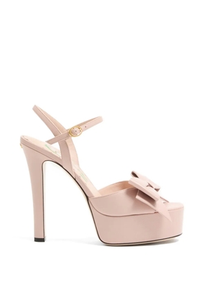 Valentino Garavani Bowow kidskin platform sandals with bow-detail 130mm - Pink