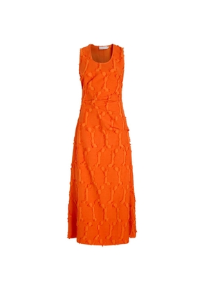 Proenza Schouler White Label Violeta frayed jacquard maxi dress - Orange