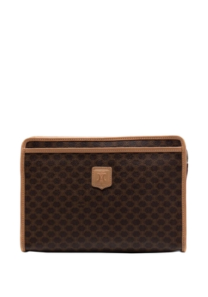 Celine Pre-Owned 2014 Macadam Coated Canvas clutch bag - Brown