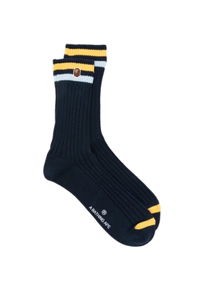 A BATHING APE® Ape Head striped socks - Blue