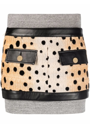 DSQUARED2 leopard-panelled mini skirt - Yellow