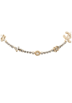CHANEL Pre-Owned 2025 CC Gold Plated and Brass Strass Charm Necklace costume necklace