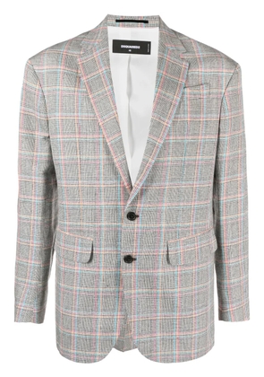 DSQUARED2 plaid-pattern single-breasted blazer - Black