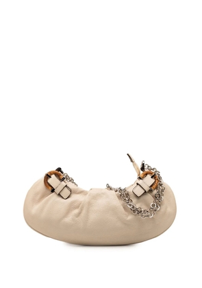 Ferragamo Pre-Owned 1990-2010 Leather Gancini Side Buckle Chain hobo bag - Brown