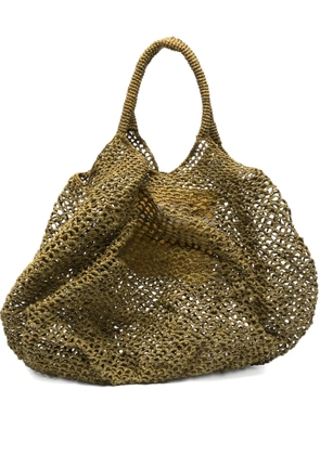 Sans Arcidet Mamabe raffia net-weave tote bag - Green