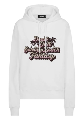 DSQUARED2 graphic-print cotton hoodie - White