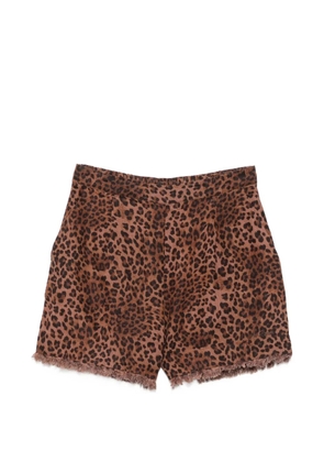 MC2 Saint Barth Amani leopard-print frayed shorts - Brown