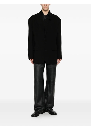 Magliano Smoking Rimini satin-trim padded-shoulder blazer - Black