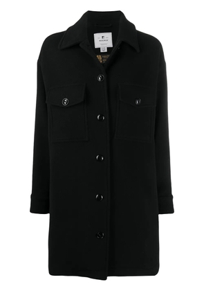 Woolrich oversize fringe detail coat - Black