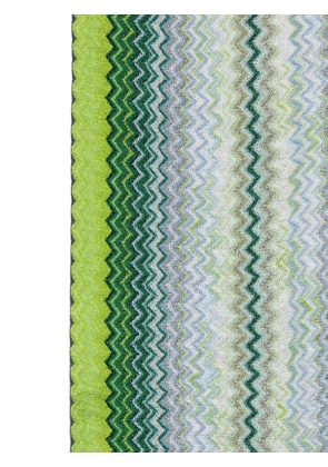 Missoni zigzag-knit fringed scarf - Green