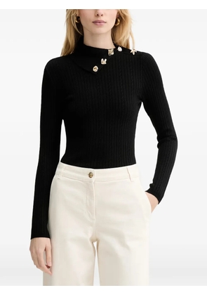 GUESS USA button-detail cable-knit sweater - Black
