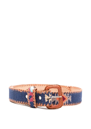 LATCH Marine embroidered whipstitch-trim belt - Blue