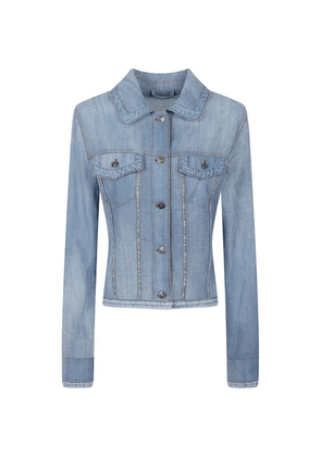 Ermanno Scervino contrast-stitch denim jacket - Blue